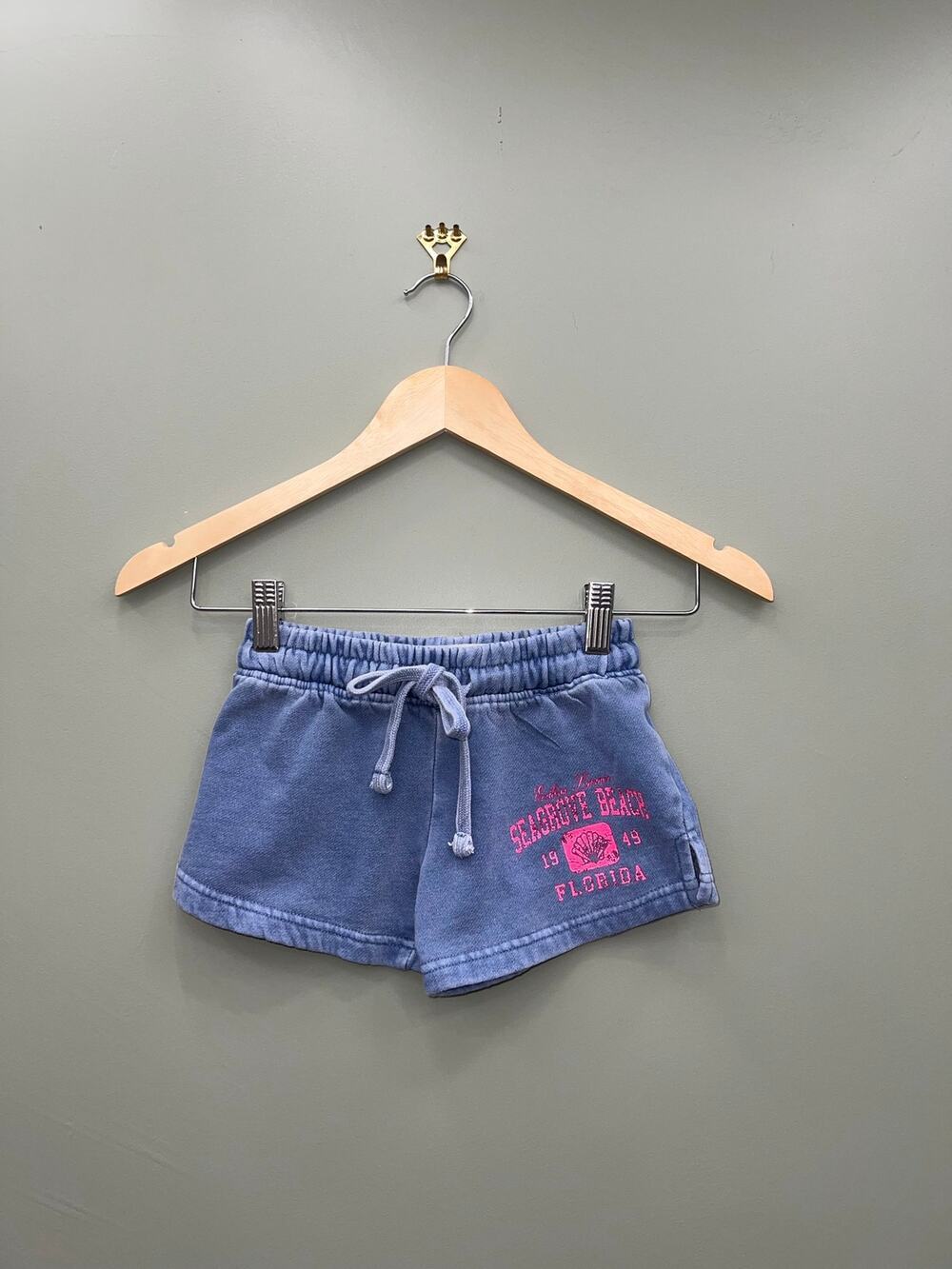 Vintage Havana Girls Seagrove Beach Florida Fleece Shorts Size S 7/8 Blue
